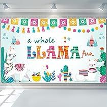 Theme Photography, Llama Party, Birthday Photo Booths, Llama Birthday, Mexican Theme, Mexican Party Theme, Cake Table Decorations, Baby Shower Banner, Birthday Decoration