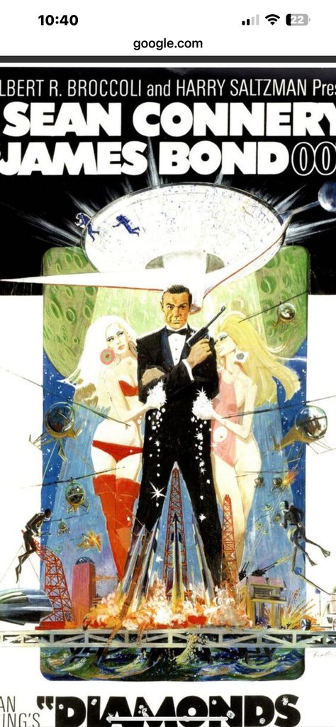 James Bond Movie Posters, John Barry, Robert Mcginnis, Diamonds Are Forever, Old Movie Posters, Iconic Poster, 007 James Bond, James Bond Movies, Classic Movie Posters