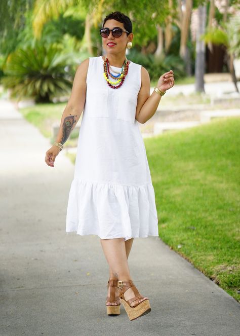 Diy Linen Dress, Diy Dress Pattern, Growth Podcast, Mimi G Style, New Look Patterns, Mimi G, Alex Rodriguez, Wonderful Weekend, Breezy Dress