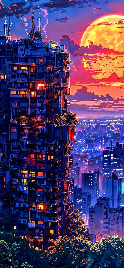 City Iphone Wallpaper, Photowall Ideas, Iphone Wallpaper Hd, Arte 8 Bits, Dreamy Artwork, Artsy Photos, Cyberpunk City, Iphone Wallpaper Images, Wallpapers Images