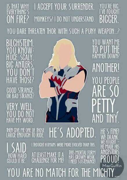 Thor Thunder, Thor Art, Print Quotes, Avengers Quotes, God Of Thunder, Thor Loki, Univers Marvel, Univers Dc, Marvel Quotes