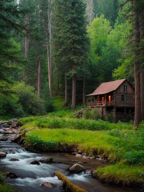 Cabin In Mountains, Tiny Rustic Cabin, Isolated Cabin, Solarium Ideas, Cottages In The Woods, House In Forest, Dream House Aesthetic, Viking House, Waterfront Cabins