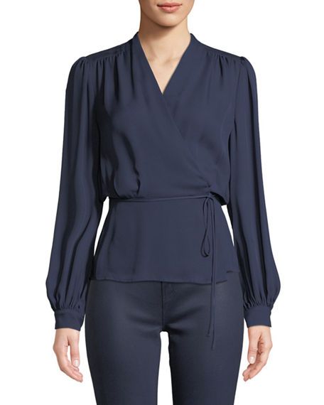 Oscar de la Renta Draped Blouse-Meghan Markle Meghan Markle Dress, Formal Blouses, Chiffon Shirt Blouse, Silk Clothes, Modern Fairytale, Draped Blouse, Silk Lingerie, Draped Top, Rock Chic