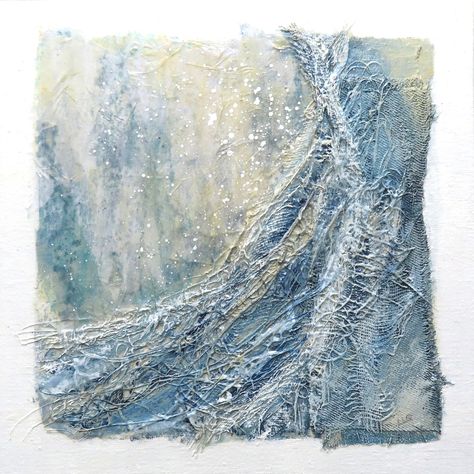 Wave water sand spray I & II 20x20cm mixed media on canvas boards. The gentle energy of the sea, the push and pull of the tide beneath. Both paintings are available in my Folksy store, link in the linktree in my bio. #mixedmedia #collage #newwork #beneaththesea #currents #coast #coastal #coastalart #coastalartist #seainspired #bytheshore #folksy #folksyshop #folksyart #lisalequelenec #folksysouthwest #seasidestudiosuk #layers #texture #line #tone #squarepainting #coolwater #coolwaters #p... Mixed Media Textile Art, Mixed Media Textiles, Landscape Art Quilts, Collage Elements, Beneath The Sea, Mixed Media Abstract, Abstract Ocean, Push And Pull, Art Shelves