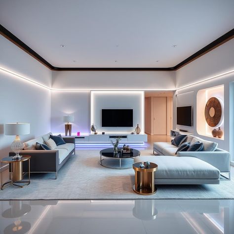 Discover the innovative home trends for 2024 that blend technology and design. Get inspired and elevate your living space with these futuristic ideas! Futuristic Living Room, Futuristic Home, Bungalow House Plans, Trends For 2024, Bungalow House, Home Trends, Design Planning, Living Room Designs, Bungalow