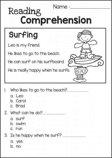 2nd Grade Reading Worksheets, 1st Grade Reading Worksheets, 2nd Grade Reading Comprehension, Reading Comprehension Practice, First Grade Reading Comprehension, Reading Comprehension Kindergarten, English Worksheets For Kindergarten, Kindergarten Reading Worksheets, 2nd Grade Writing