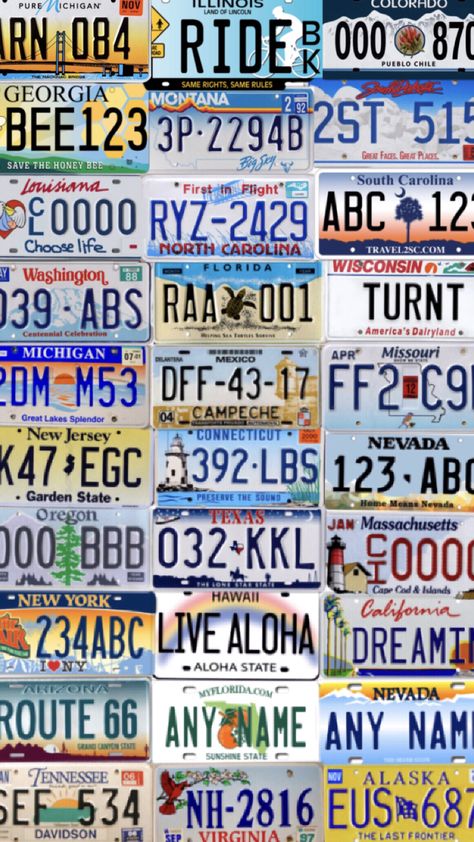 License Plate Wallpaper, Hawaii License Plate Aesthetic Wallpaper, Vintage License Plates Decor Wall Art, Vsco Room, Getaway Car License Plate, All 50 State License Plates, 80s Pop Culture, Licence Plates, Coffee Style