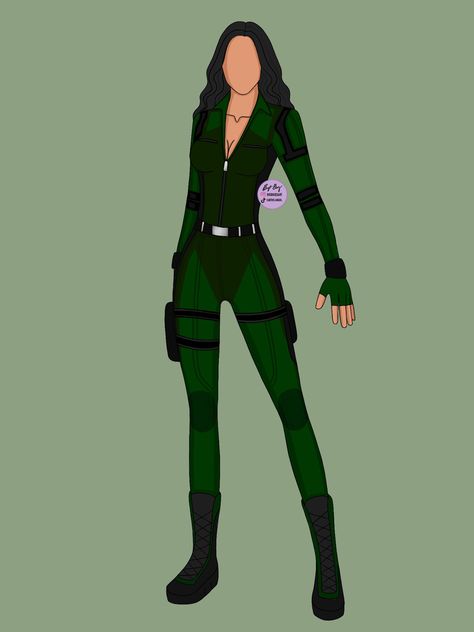 Green Hero Costume Design, Superhero Suit Design Female Green, Green Superhero Suit, Green Superhero Suit Female, Green Superhero, Spy Outfit, Combat Suit, Dr Marvel, Superhero Suits