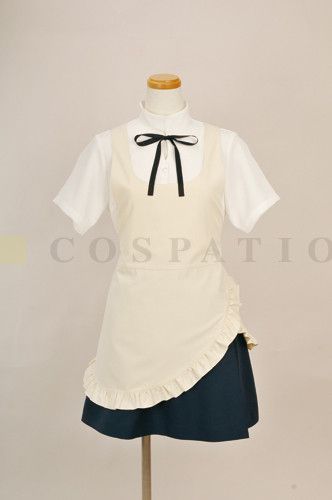 Working!! - Apron - Cosplay - Shirt - Skirt - Ribbon - Wagnaria Restaurant Girls' Uniform (Cospa) Cute Waiter Outfit, Japanese Cafe Uniform, Cute Baking Outfit, Baker Outfit Apron, Cafe Uniform Design, Cafe Uniform Aesthetic, Waitress Outfit Aesthetic, Cafe Uniform Ideas, Cafe Worker Outfit