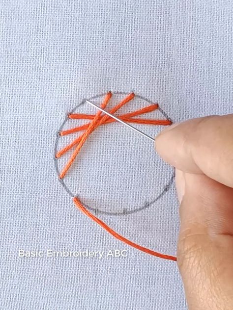 How To Embroider Circles, Embroidering Circles, Circle Embroidery Stitch, Circle Embroidery Design Ideas, Embroider A Circle, Circle Embroidery Pattern, Embroidery Circle, Bordado Jacobean, Embroidered Photo Art