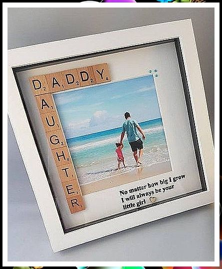 Diy Birthday Gifts - There are some really cute ideas here Christmas Presents For Dad, Free Birthday Gifts, Saint Valentin Diy, Daddy And Daughter, Valentines Bricolage, Cards For Men, Birthday Presents For Dad, Birthday Daughter, Scrabble Frame