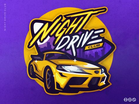 Car Logo Night Drive by HSSN DSGN on Dribbble Car Clubs Logo, Video Game Logos, Mascot Logos, Night Drive, Gaming Logo, Car Boot, Club Logo, Car Logo, Let's Chat