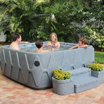 AquaRest Spas Premium 600 6-Person 29-Jet Plug and Play Hot Tub with Heater and Waterfall & Reviews | Wayfair Plug And Play Hot Tub, Outdoor Hot Tub, Relaxing Backyard, Whirlpool Bath, Summer Ocean, Outdoor Cover, Recycling Programs, Relax Time, Plug And Play