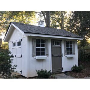 Alpine Structures Riverside 10 ft. W x 12 ft. D Wood Storage Shed | Wayfair Small Shed Plans, Shed Blueprints, Backyard Storage Sheds, Wood Shed Plans, Build Your Own Shed, Shed Building, Modern Shed, Wood Storage Sheds, Backyard Storage