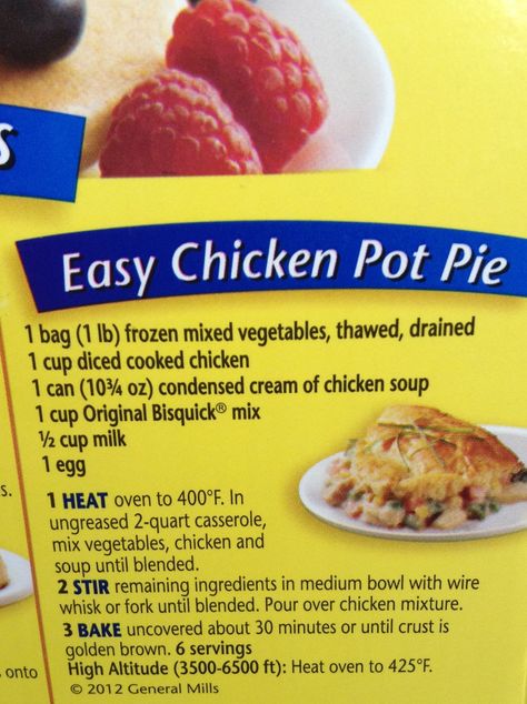 Chicken Pot Pie Easy, Bisquick Recipes Dinner, Pot Pie Easy, Pot Pie Chicken, Bisquick Chicken Pot Pie, Bisquick Chicken, Pie Chicken, Easy Chicken Pot Pie Recipe, Chicken Pot Pies