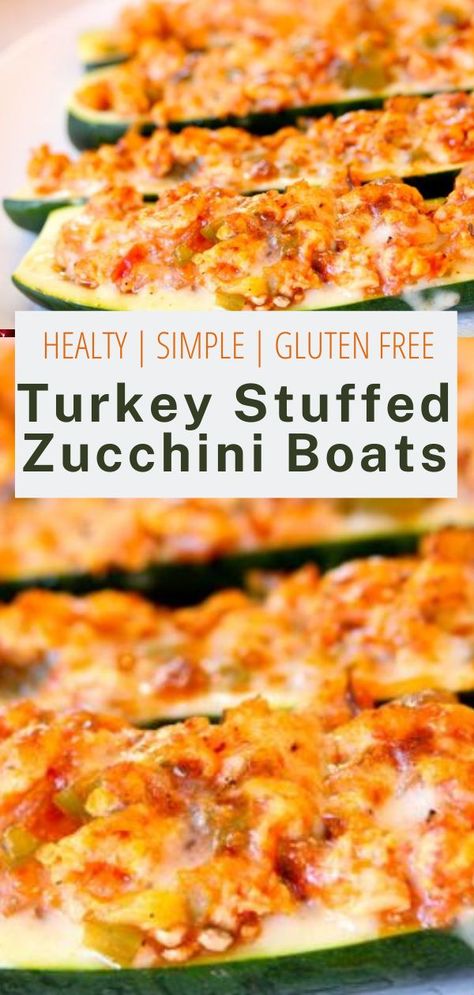 Turkey Stuffed Zucchini Boats, Turkey Stuffed Zucchini, Healthy Stuffed Zucchini, Zucchini Boats Healthy, Zucchini Boat Recipes, Stuffed Zucchini Boats, Clean And Delicious, Stuffed Zucchini, Healthy Turkey