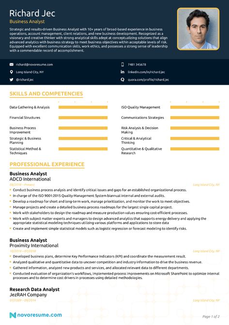 Business Analyst Resume Example & How-to Guide [2021] Business Intelligence Analyst, Analyst Resume, Resume Summary Examples, Business Analyst Resume, Resume Profile, Resume Pdf, Resume Guide, Resume References, Resume Objective Examples