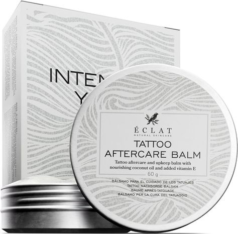 Tattoo Aftercare Balm - Tattoo Balm with Coconut Oil + Vitamin E - Tattoo Aftercare Kit that Heals and Protects Skin, Soothes Itching, Redness and Drying, Tattoo Aftercare Cream, Tattoo Cream, 60g NOURISHING AFTERCARE BALM: Regular tattoo healing cream contains undiluted oils that cause sensitivity. We dilute our lavender and ginger root oils with protective emollients that sooth itching & dryness. Many users reported that our balm effectively HYDRATED and ENHANCED the appearance of both fresh and older tattoos CALMER SKIN WITH ALPHA-SOOTHE: Other brands use low-quality ingredients that can irritate skin. We only use gentle, non-sensitising ingredients for our tattoo salve. Our Alpha-Soothe complex contains alpha-bisabolol camomiles active component and ginger extract. This tattoo moisturi Tattoo Healing Cream, After Tattoo Care, Tattoo Balm, Cream Tattoo, Tattoo Cream, Vegan Tattoo, Tattoo Skin, Healing Tattoo, Tattoo Care