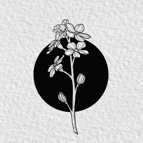 Forget Inktober, Forget Me Nots Tattoo, Aus Tattoo, Forget Me Not Tattoo, Tattoo Line Art, Circular Tattoo, Negative Space Tattoo, Tattoo Line, Flower Tattoo Drawings