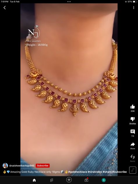 Light Weight Gold Necklace Indian, 20grams Gold Necklace Designs, 20 Grams Gold Necklace Designs, Light Weight Gold Necklace, New Gold Jewellery Designs, Gold Necklace Indian, Beautiful Gold Necklaces, Stones Necklace, Necklace Indian