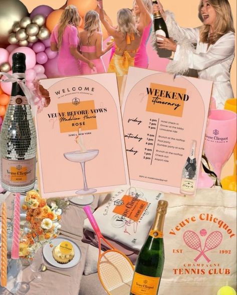 Sunset Bachelorette Theme, Feeling Spritzy, Veuve Bachelorette, Veuve Before Vows, Champagne Bachelorette Party, Charleston Bachelorette Party, Mexico Bachelorette, Veuve Cliquot, Miami Bachelorette Party