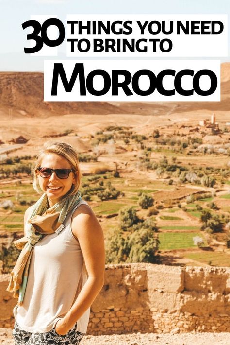 Morocco Packing List / What to pack for Morocco / Things to wear in Morocco / What to wear in the Sahara Desert / Marrakech packing list #Morocco #Travel #Africa Morroco Travel Outfit, What To Wear In Morroco, Vacation Outfits Morocco, Morroco Vacation Outfits, Packing For Morocco, Morocco Travel Outfit What To Wear, Morocco Trip Outfit, What To Pack For Morocco, Outfits To Wear In Morocco