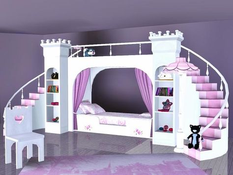 ASHTON: This is any girl's dream bed! Now your sims little princess can rule in her own palace and conquer the monsters under her bed! DOWNLOAD AT: http://www.thesimsresource.com/downloads/details/category/sims3/id/1221324/ CREATOR: Flovv NAME: Isabel Nursery 4 Bunk Beds, Sims 4 Beds, Sims Baby, Die Sims 4, Sims 4 Bedroom, Casas The Sims 4, Sims Games, Dreams Beds, Princess Room