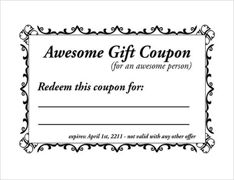 Blank Coupon Template Printable (1) - TEMPLATES EXAMPLE | TEMPLATES EXAMPLE Free Coupon Template, Printable Coupon Book, Deep Closet, Christmas Coupons, Diy Coupons, Free Printable Coupons, Birthday Coupons, Coupon Template, Gift Certificate Template