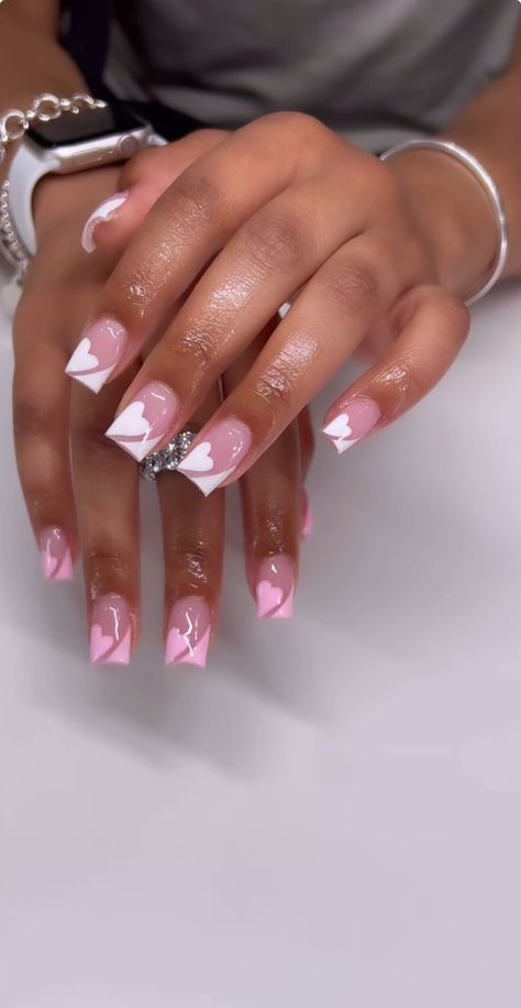 Cute Nails Ideas French Tips, Birthday Nails Short Acrylic, Short Nail Birthday Designs, Cute Short Acrylic Nails With Charms, Birthday Nails Sagittarius Short, Shorties Nails Design, Short Square Acrylic Nails Black Women, Short Square Nails Black Women, Nail Ideas Short French Tips