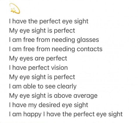 Perfect Eyesight, Big Eye Affirmations, Nose Affirmations, Big Eyes Affirmations, Eyes Affirmations, Perfect Skin Affirmations, Eye Color Affirmations, Doe Eyes Affirmations, Perfect Eyesight Vision Board