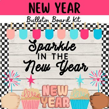 New Years Bulletin Board/New Year Bulletin Board/January Bulletin Board/2024 New Years Bulletin Board, New Year Classroom, New Year Bulletin Board, New Years Decor, Bulletin Borders, January Bulletin Boards, Decor 2024, Classroom Door, Borders For Paper