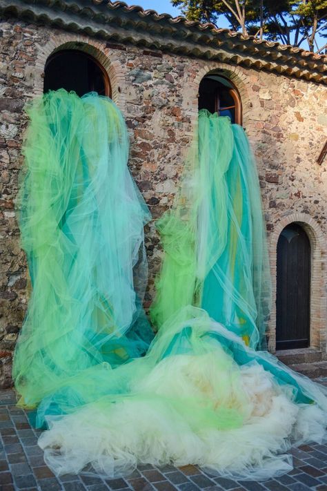 Fabric Installation, Colossal Art, Contemporary Textiles, Museum Of Contemporary Art, Stage Design, Tulle Fabric, On The Ground, Textile Artists, Fabric Art