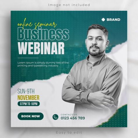 Webinar Social Media Post, Webinar Design, Social Media Campaign Design, Business Poster, Instagram Template Design, Flyer Design Inspiration, Social Post, Graphic Design Ads, Flyer And Poster Design