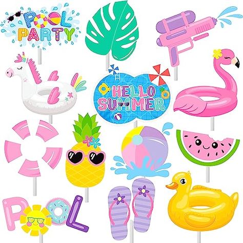 36Pcs Summer Pool Cupcake Toppers Pool Party Decorations Swimming Pool Cupcake Toppers Water Pool Themed Birthday Cake Picks for Swimming Baby Shower Party Supplies Pool Cupcakes, Pool Party Cake, Swimming Pool Cake, Pool Party Supplies, Pool Party Cakes, Pool Cake, Pool Party Themes, Pool Party Kids, Girls Birthday Party Decorations