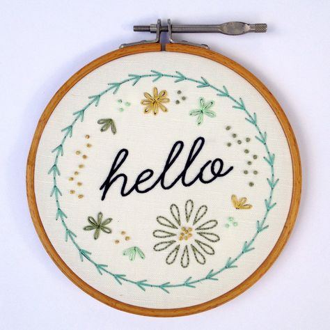 salty oat: modern quilts: hello embroidery sampler Beginning Embroidery, Embroidered Hoop, Quilt Studio, Embroidery Sampler, Pola Kristik, Hand Embroidery Kit, Quilting Studio, 자수 디자인, Hand Embroidery Stitches