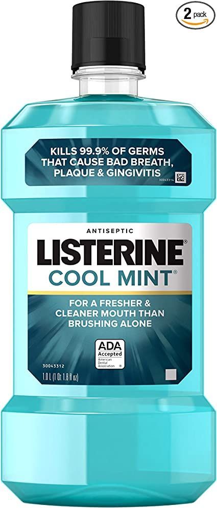 Listerine Antiseptic Mouthwash, Cool Mint 33.8 oz (Pack of 2) Uses For Listerine, Listerine Cool Mint, Antiseptic Mouthwash, Best Mouthwash, American Dental Association, Dental Cleaning, Hygiene Routine, Johnson And Johnson, Mouthwash