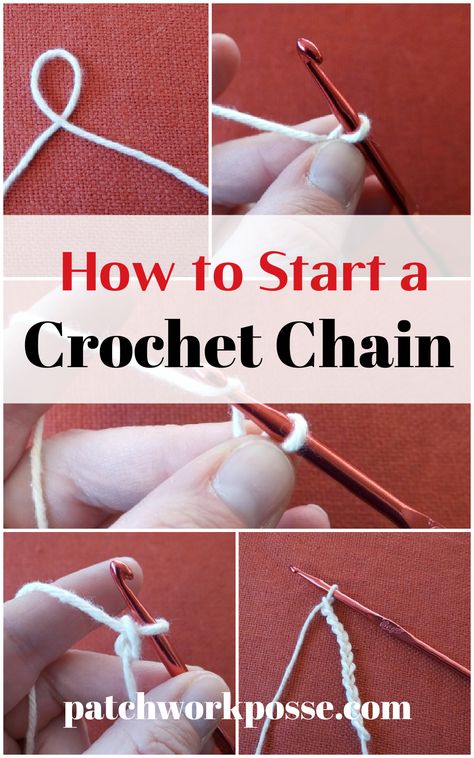 Start A Crochet Chain, How To Start Crochet, Crochet Chain Stitch, Easy Beginner Crochet Patterns, Beginning Crochet, Crochet Slipper Pattern, Crochet Chain, Crochet Stitches For Beginners, Basic Crochet Stitches