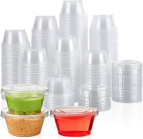 Jello Shot Cups, Condiment Containers, Dressing Containers, Jelly Shots, Plastic Containers With Lids, Jello Shot, Homemade Items, Shot Cups, Cups With Lids