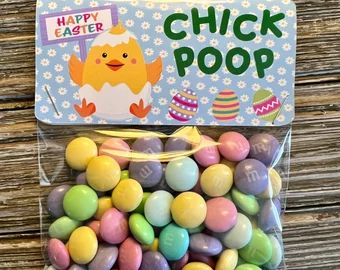 Chicken Poop School Easter Party, Easter Goodie Bags, Easter Treat Bags, Easter Gift Bags, Egg Tree, Easter Goodies, Candy Party Favors, Easter Basket Fillers, Easter Chick