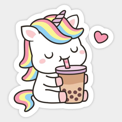 Milk Tea Sticker, Boba Milk Tea, Boba Milk, Boba Tea, Cute Unicorn, Milk Tea, Milk, Tea, Coffee