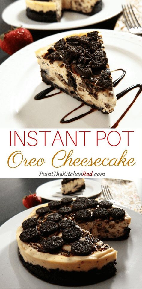 Chocolate Swirl Instant Pot Oreo Cheesecake Cheesecake Desserts Recipes, Cheesecake Oreo, Cheesecake Dessert, Oreo Crust, Best Instant Pot Recipe, Chocolate Swirl, Cheesecake Desserts, Melted Chocolate, Oreo Cheesecake