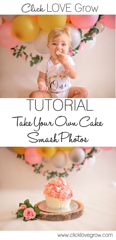 Diy Cake Smash Photoshoot, Diy Cake Smash Photos, Diy Cake Smash, Diy Smash Cake, Smash Photoshoot, Pinterest Fail, Baby First Birthday Cake, Baby Cake Smash, Smash Cake Girl