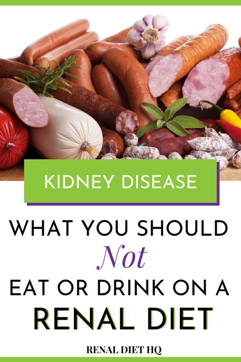 Want to know what renal diet restrictions you should make and which drinks and foods to avoid on a chronic kidney disease diet? Check out this list of renal diet foods to avoid by a registered dietitian and learn what to eat when you have kidney disease here! | Renal Diet Avoid | Kidney Disease Diet Avoid | Kidney Disease Diet Food | Kidney Diet Food Lists | CKD Diet Food Lists | Renal Diet List | Renal Diet Drinks #RenalDiet #KidneyDiet #KidneyDiseaseDiet #KidneyDisease #ChronicKidneyDisease Kidney Diet Food Lists, Ckd Diet, Renal Recipes, Kidney Healthy Foods, Kidney Diet Recipes, Kidney Friendly Recipes Renal Diet, Ckd Recipes, Food For Kidney Health, Healthy Kidney Diet