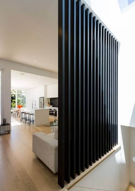 35 Most Beautiful And Creative Partition Wall Design Ideas - Engineering Discoveries Modern Partition, Modern Partition Walls, Wall Partition Design, Wooden Partitions, Modern Room Divider, Living Room Divider, Diy Room Divider, Wooden Room, Living Room Partition