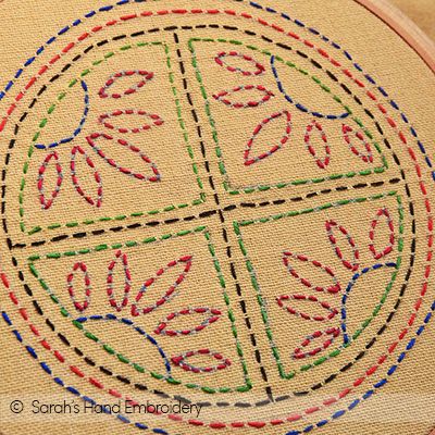 Kantha Work-Outlines - Tutoriels de broderie à la main de Sarah Kantha Designs Pattern, Kasida Work Embroidery, Kantha Embroidery Designs Hand Stitching, Traditional Kantha Embroidery Designs, Different Stitches Hand Embroidery, Katha Work Embroidery, Kantha Embroidery Designs Pattern, Kantha Work Designs, Kantha Embroidery Designs Motifs