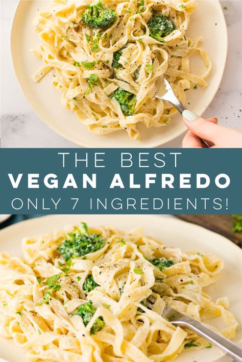 Cheese Recipes Dinner, Weeknight Dinner Pasta, Unprocessed Recipes, Plantbased Dinner, Vegan Alfredo Sauce, Vegan Alfredo, Dinner Pasta, Vegan Entree, Alfredo Sauce Recipe