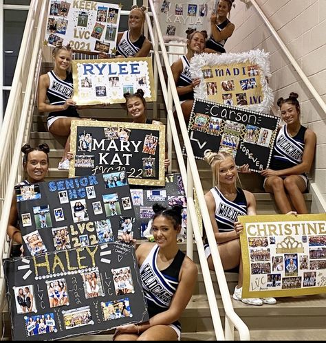 Senior Night Posters Dance Team, Dance Team Senior Night, Cheer Senior Night Posters, Senior Night Posters Cheerleading, Dancer Senior Pictures, Senior Boards, Volleyball Senior Night Gifts, Senior Poster, Cheers And Chants