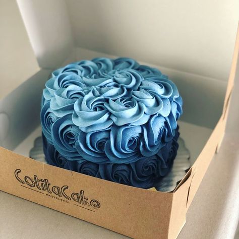 Blue One Tier Cake, Blue Girly Birthday Cakes, Blue Rose Cake Birthday, Light Blue Cakes Birthday, Blue Cake For Women, Pretty Blue Birthday Cakes, Cake Designs Birthday Blue, Blue Birthday Cake For Girl, Royal Blue Birthday Cake For Women