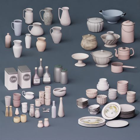 Gourmet Pottery Kitchen Set | Patreon Sims 4 Cc Kitchen, Pottery Kitchen, Sims 4 Kitchen, Play Sims 4, Muebles Sims 4 Cc, The Sims 4 Pc, Sims 4 Clutter, The Sims 4 Packs, Free Sims