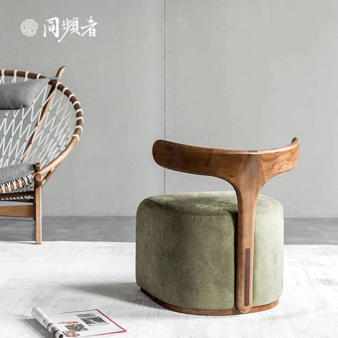 JOYLOVE Nordic Modern Designer Creative Solid Wood Backrest Fabric Leisure Chair/stool For Shoe Replacement Stool New|Stools & Ottomans| - AliExpress Nordic Scandinavian Style, Louis Chairs, Sculptural Chair, Nordic Modern, Leisure Chair, Comfortable Chair, Wood Accents, Kitchen Chairs, Art Furniture